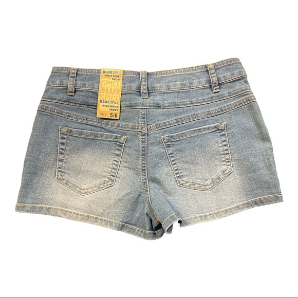 Blue Spice High Waist Jean Shorts - Picture 3 of 5